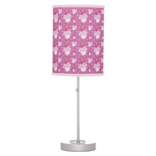 Cute Pink Cupcake Pattern Table Lamps