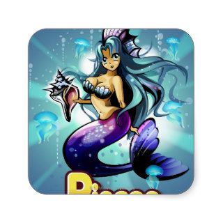 'Pisces' below anime mermaid Stickers