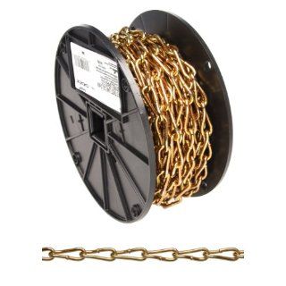 Campbell 0723167 Low Carbon Steel Twist Link Coil Chain on Reel, Brass Glo, #3 Trade, 0.14" Diameter, 50' Length, 240 lbs Load Capacity