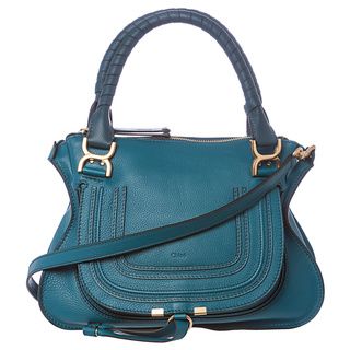 Chloe 'Marcie' Small Laguna Blue Leather Satchel Chloe Designer Handbags