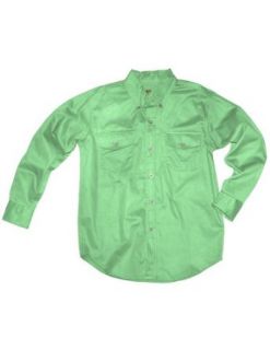 Walls 56723 Boy's Youth Solid Oxford Cotton Button Down Shirt 4  oz Lime XS Clothing