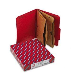 Smead Six Section Pressboard Top Tab Pocket Style Classification Folders with SafeSHIELD Coated Fastener   Pressboard Folders, Two Pocket Dividers, Letter, Six Section, Bright Red, 10/Box Health & Personal Care