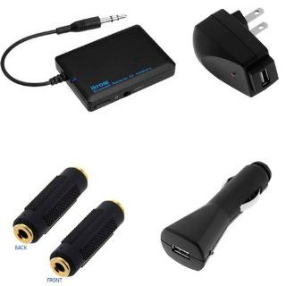 iKross Bluetooth Stereo Music Audio Receiver + 3.5mm to 3.5mm (F/F) Coupler + USB Travel Charger Adapter + USB Car Charger Adapter for Apple iPhone 5S, iPhone 5C, iPhone 5 Cell Phones & Accessories