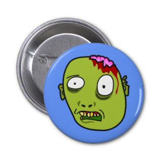 Funny Cartoon Zombie Face Button