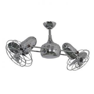 39" Dagny 6 Blade Dual Ceiling Fan with Wall Remote Finish Polished Chrome    