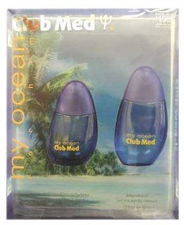 Club Med My Ocean By Coty For Men. Gift Set ( Eau De Toilette Spray 1.0 Oz + Aftershave 1.7 Oz)  Fragrance Sets  Beauty