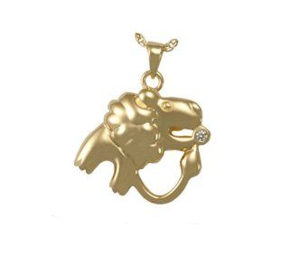 Zodiac Leo Cremation Jewelry in 14k Gold Plating Jewelry