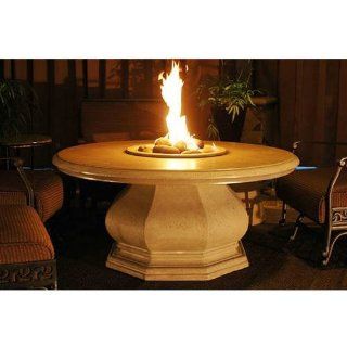 American Fyre Designs 626SM11K2NC Natural Gas / Smoke Chat Height Octagon Firetable with Concrete Top and Key Valve 626  Outdoor And Patio Furniture  Patio, Lawn & Garden
