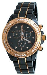 Oniss #ON627 MRG Men's Black Ice Crystal Accented Ceramic Chronograph Watch Watches