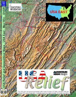 USA Relief Mountain High Maps, Version 4.0 Eastern States (9781883481773) Digital Wisdom Books