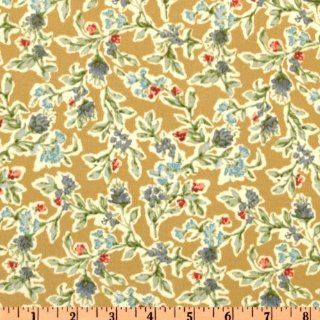 52'' Wide Stretch Cotton Twill Floral Honey Fabric By The Yard