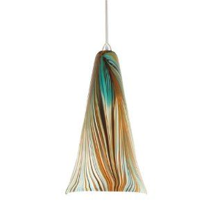 WAC Lighting QP630 PK/CH Zanzibar Quick Connect Pendant with Peacock Shade and Chrome Socket Set   Ceiling Pendant Fixtures  