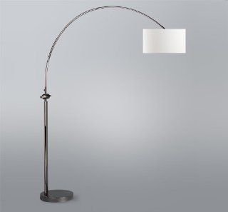 Nova Lighting Issey Arc Lamp  Floor Lamp with Black Nickel Finish and White Linen Shade, Modern Home Accent    