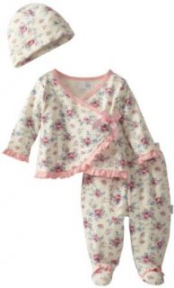 Vitamins Baby Girls Newborn Floral Print Cardigan Pant Set, Ivory, 3 Months Clothing