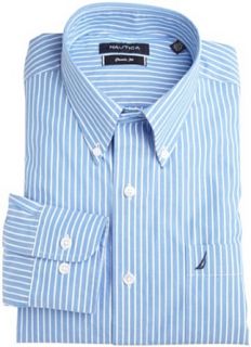 Nautica Men's Long Sleeve Stripe Ocean Wash Shirt, Blue, 16 34 35 at  Mens Clothing store