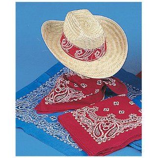 Adult Western Hat with Red Band (1 ct) Straw Headwear (1 per package) Toys & Games