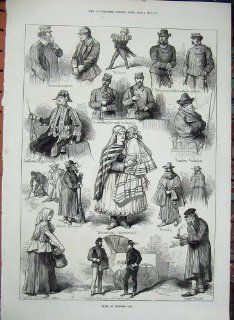 1873 Vienna People Hawkers Children Suisse Sweeper Monk   Prints