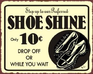 Shoe Shine Vintage Metal Art Clothing Shoe Retro Tin Sign   Decorative Signs
