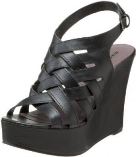 Madden Girl Women's Kingdome Wedge Sandal, Black Paris, 9 M US Shoes