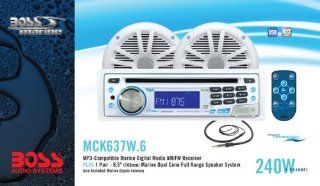 Boss Audio Systems MCK637W.6 Marine Receiver and Speaker Package  Vehicle Speakers 