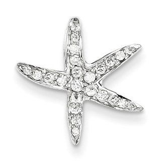 14k White Gold Diamond Starfish Pendant. Carat Wt  0.26ct. Metal Wt  1.09g Jewelry