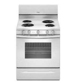 Whirlpool WFC340S0AW 30" White Electric Coil Range   Convection Appliances