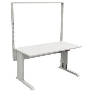 Sovella 14 C944304818 Laminate Steel Concept Hand Crank Station with 2XM20 Upright Bay, 1100 lbs Capacity, 48" Width x 36" Height x 30" Depth, 120V/60HZ Power, Grey Workbenches