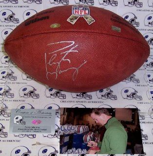 Peyton Manning Autographed Hand Signed Official Wilson NFL Leather Football   Military Apprecation Camo Ribbon Sports Collectibles