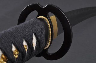 Fully Handmade Clay Tempered Damascus Musashi Samurai Wakizashi Sword #639  Martial Arts Practice Swords  Sports & Outdoors