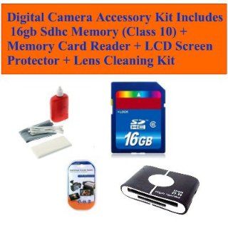 Sony Cyber shot Dsc w650, Dsc w620, dsc w610 Digital Camera Accessory Kit Includes 16gb Sdhc Memory (Class 10) + Memory Card Reader + LCD Screen Protector + Lens Cleaning Kit  Camera & Photo