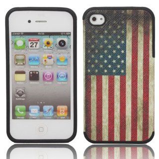 Vintage American Flag Hard Thin Snap Case for Apple Iphone 4 4s Cell Phones & Accessories