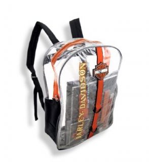 Harley Davidson Clear Plastic Backpack w/ School Supplies Shoes