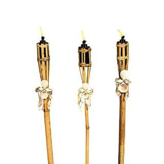 Bamboo Luau Torches with Shells (3 pc) Health & Personal Care