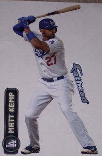 Matt Kemp Fathead Los Angeles Dodgers MLB Official Vinyl Wall Graphic 16"x12"  Sports Fan Wall Banners  Sports & Outdoors