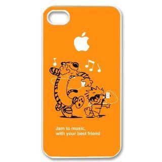 Custom Calvin And Hobbes Cover Case for iPhone 4 4s LS4 1260 Cell Phones & Accessories