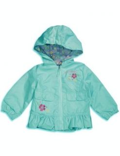 Pink Platinum   Infant Girls Hooded Rain Jacket, Lime 30776 12Months Infant And Toddler Raincoats Clothing