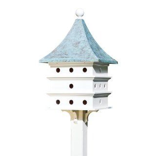 Lazy Hill Farm Designs 43426 Ultimate Martin Bird House White Solid Cellular Vinyl with Blue Verde Copper Roof, 24 Compartments, 23 Inch by 44 Inch  Patio, Lawn & Garden