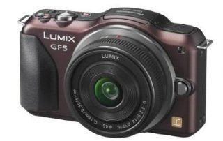 Panasonic Lumix DMC GF5 Digital Camera with 14mm 2.5G Lens Brown  Compact System Digital Cameras  Camera & Photo