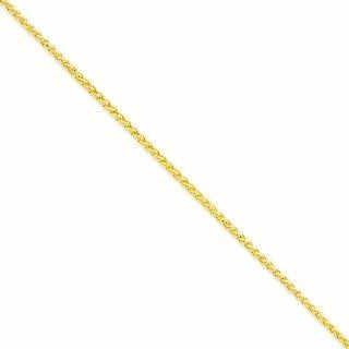 Genuine 14K Yellow Gold 2.00mm Spiga Chain 14 Inches . Mireval Jewelry