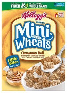 Kellogg's, Frosted Mini Wheats, Little Bites, Cinnamon Roll, 15.2oz Box (Pack of 4)  Cold Breakfast Cereals  Grocery & Gourmet Food