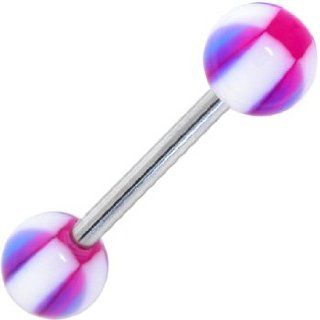 Purple Intersection Barbell Tongue Ring Jewelry