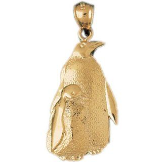 14K Yellow Gold Penguin Pendant Jewelry