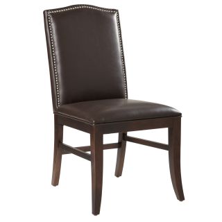 Sunpan Leather Dining Chair brown Leg (set Of 2)
