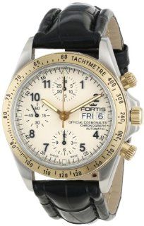 Fortis Men's 630.60.12 LC.01 Official Cosmonauts Swiss Automatic Gold Ion Plated Bezel Chronograph Tachymeter Leather Watch at  Men's Watch store.