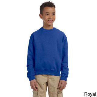 Jerzees Youth 50/50 Nublend Fleece Long sleeve T shirt Blue Size XL (18 22)