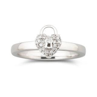 1/8 CT. T.W. Diamond Heart Ring, White, Womens