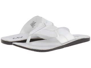 GBX Wide Strap Thong Mens Sandals (White)