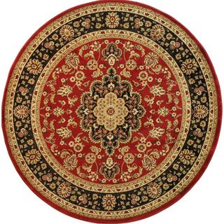 Medallion Traditional Red Area Rug (5 3 Round)