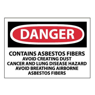 Nmc Hazardous Materials Label   Contains   Contains Asbestos Fibers Avoid Creating Dust Cancer And Lung Disease Hazard Avoid Breathing Airborne Asbestos Fiber (Vinyl Label)