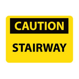 Nmc Osha Compliant Vinyl Caution Signs   14X10   Caution Stairway
